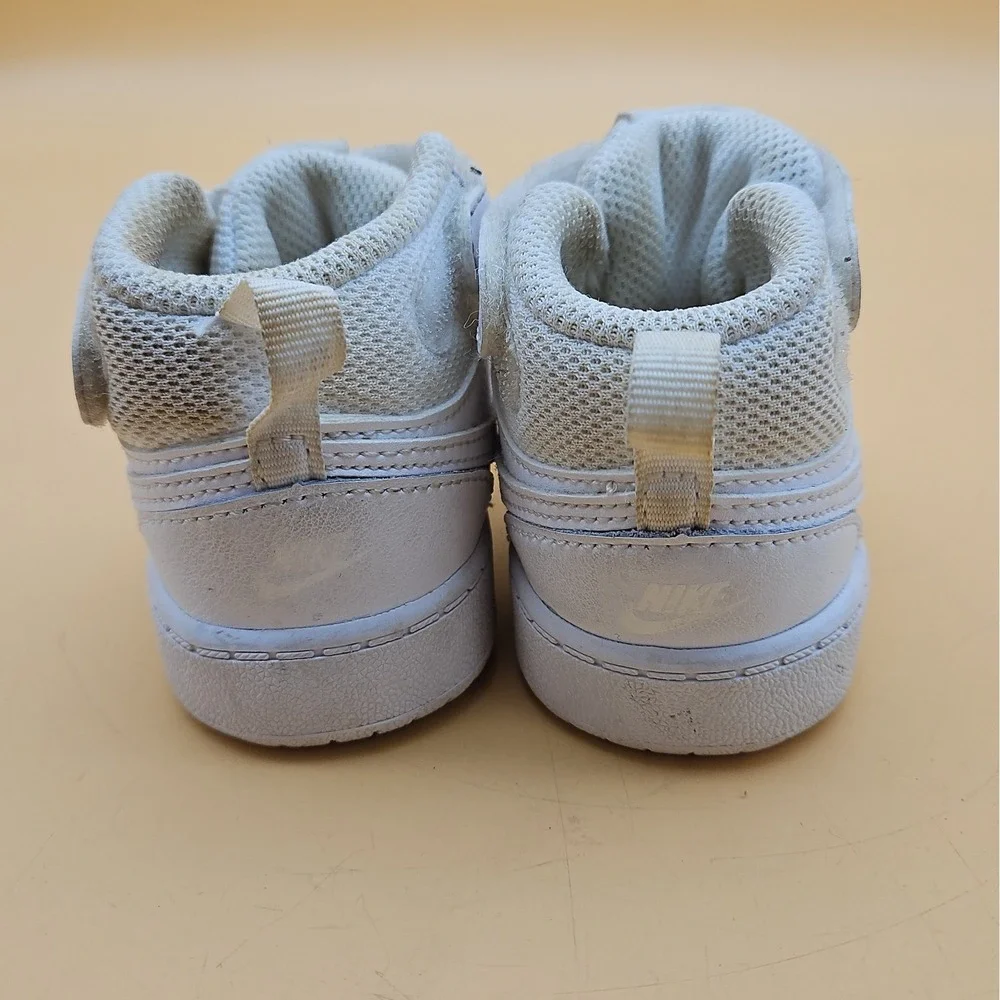 Toddler Size 4 Nike Court Borough MID 2 Leather CD7784-100 White Authentic